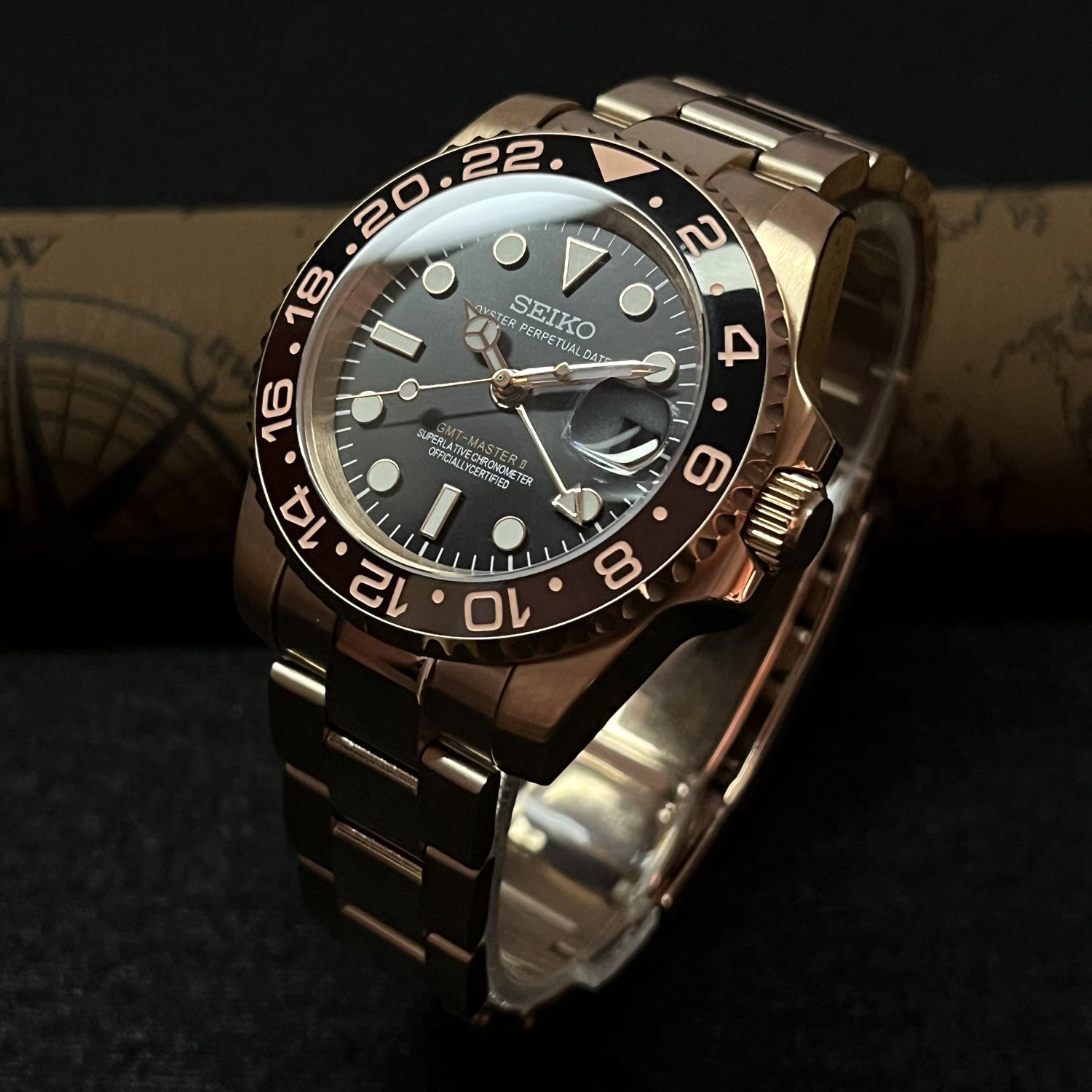Custom Seiko MilSub Ceramic Vintage Pepsi GMT Mod
