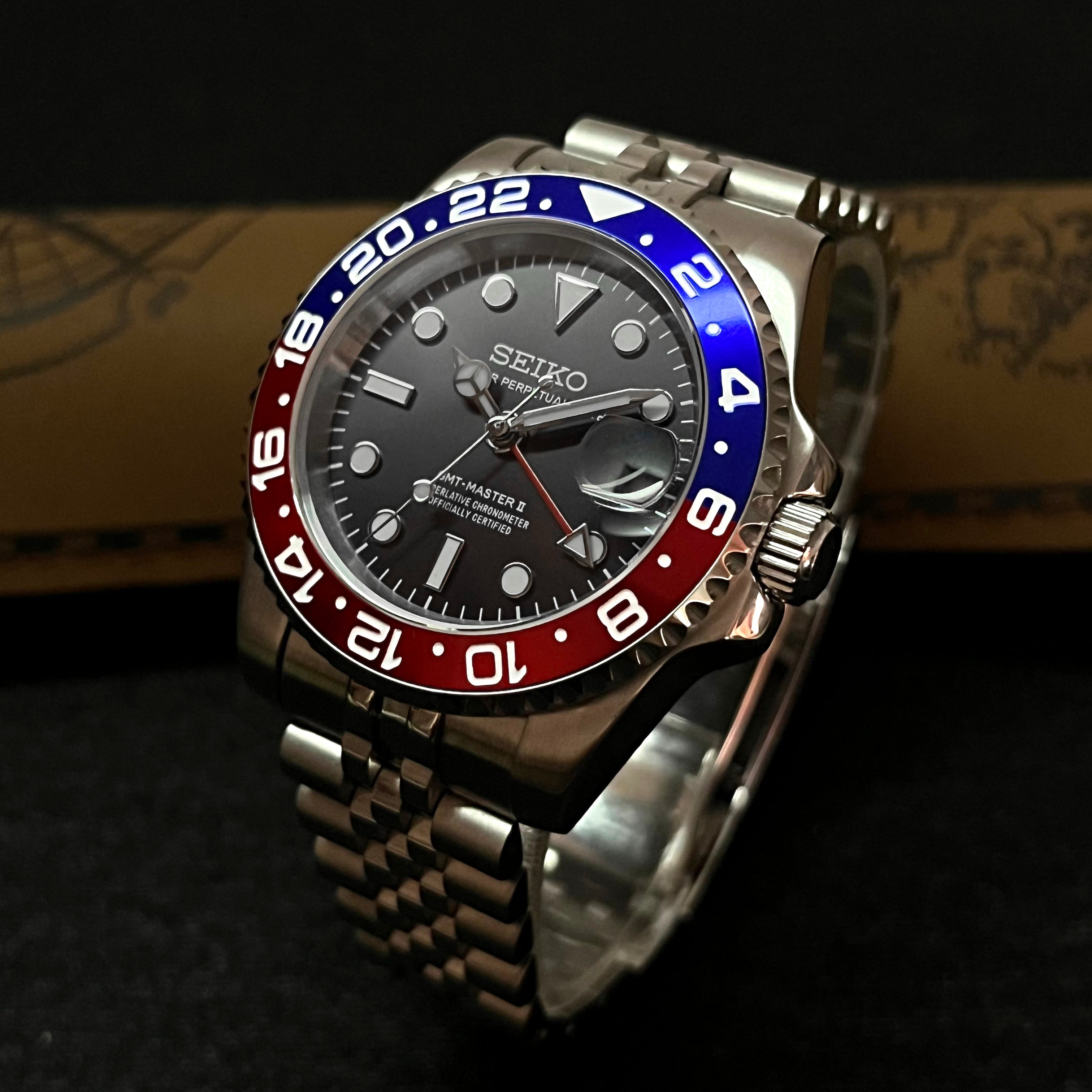 Custom Seiko MilSub Ceramic Vintage Pepsi GMT Mod