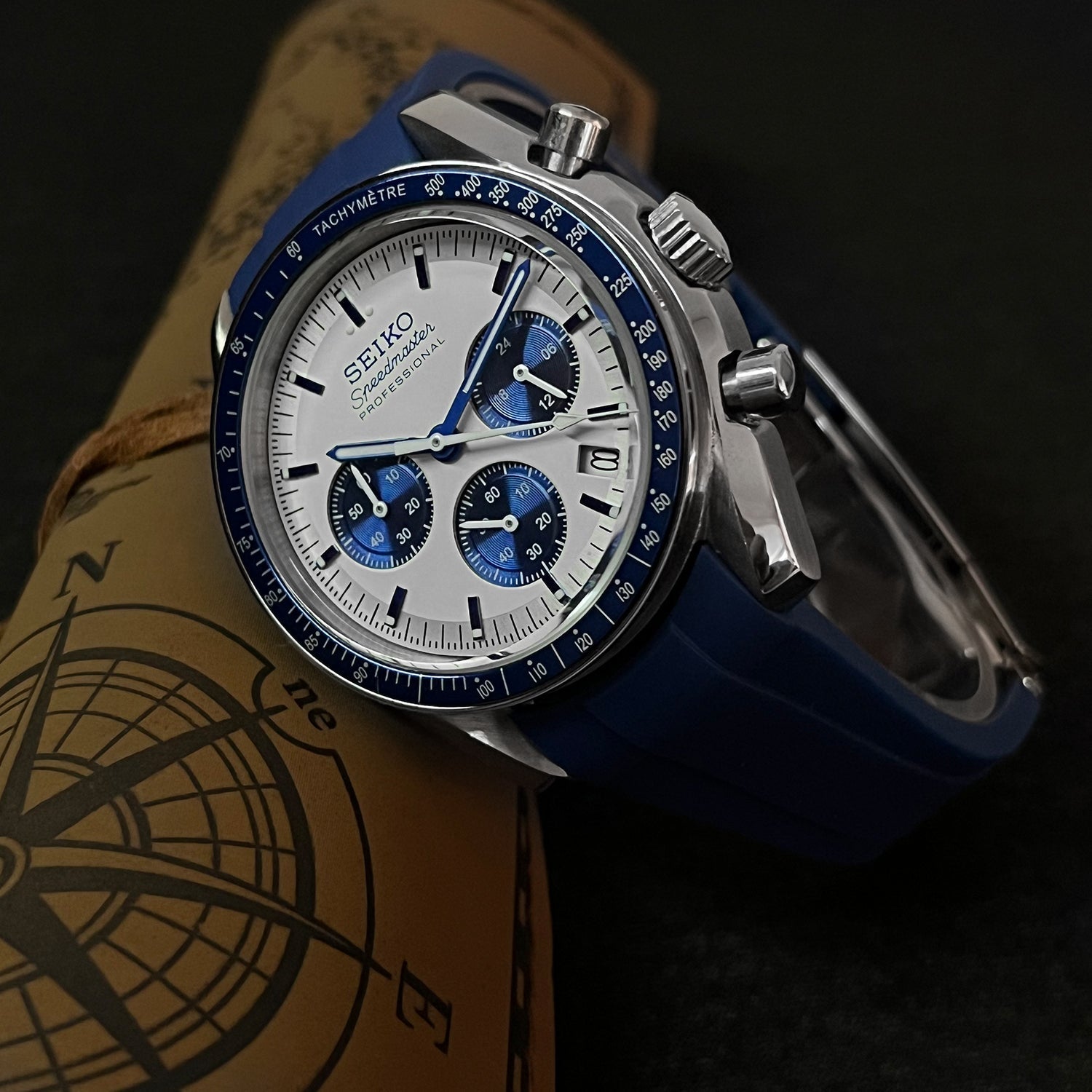 Custom Blue Speed Chrono Seiko Mod