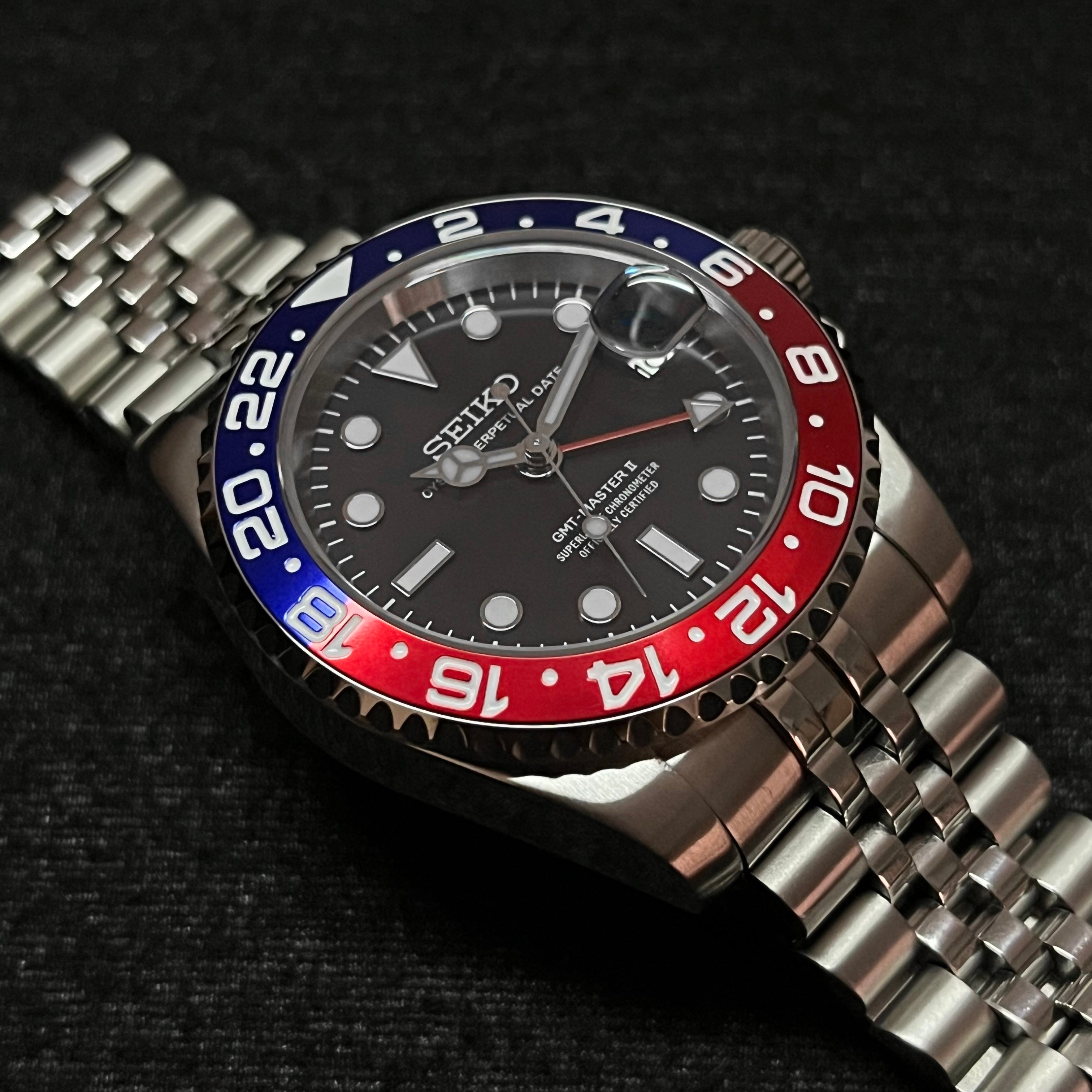 Custom Seiko MilSub Ceramic Vintage Pepsi GMT Mod