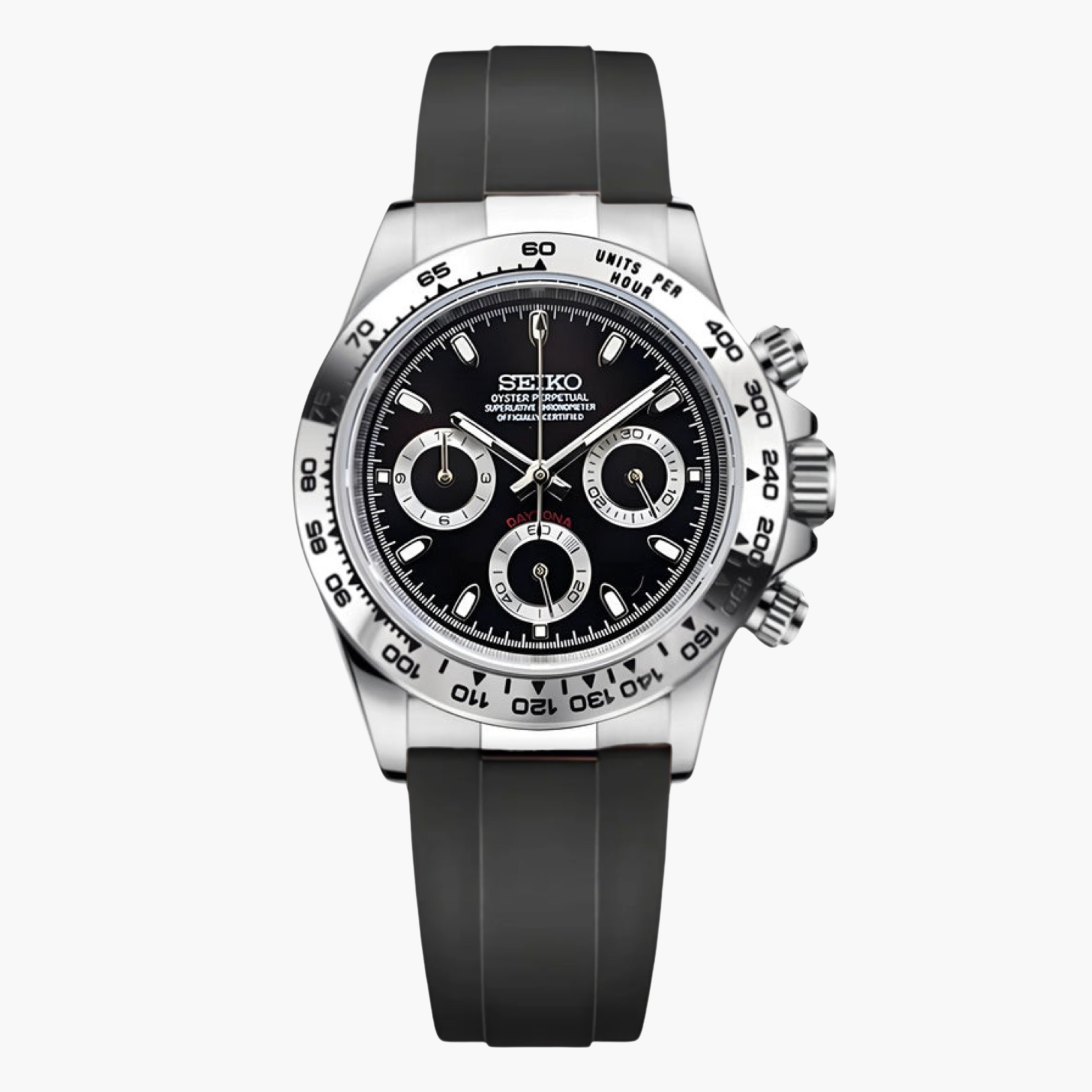 Custom Seitona Silver Black Rubber