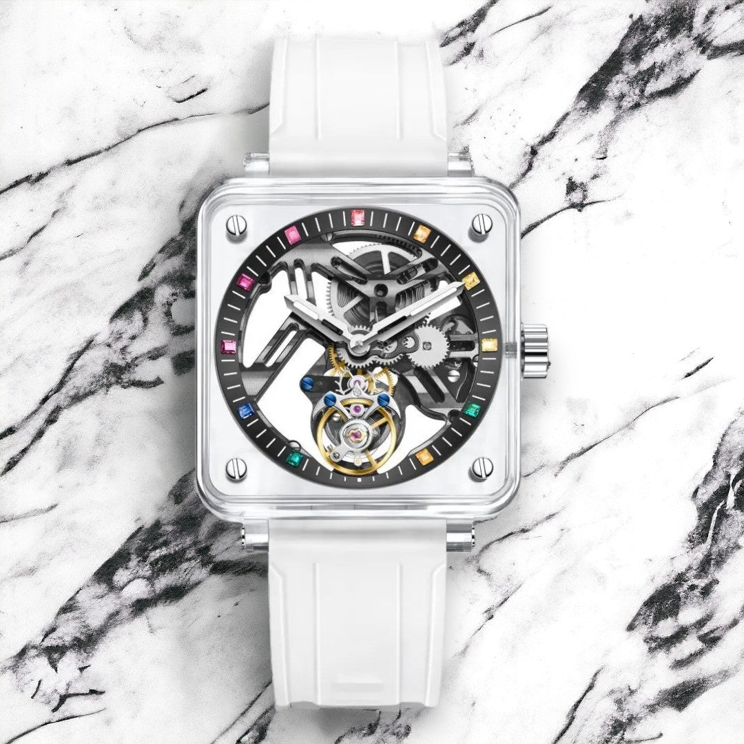 Custom Tourbillon Manual Mechanical Watch - Sapphire Edition